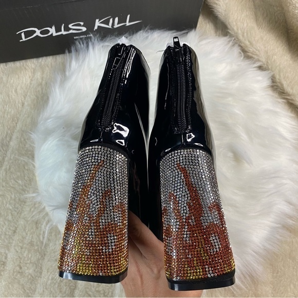 𝅺DOLLS Kill x Lady Godiva Excited Enough Ankle Boot Patent Leather - Picture 3 of 9